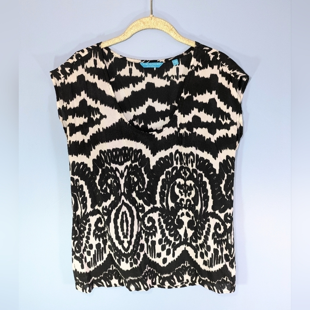 Tory Richard Honolulu Black/White Silk Top